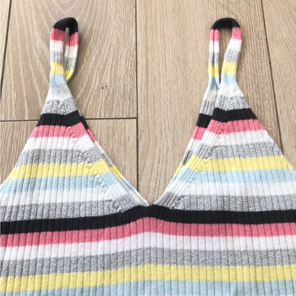 H&M Y2K Glitter Stripe Knit V Neck Tank Top Size S - Picture 5 of 9